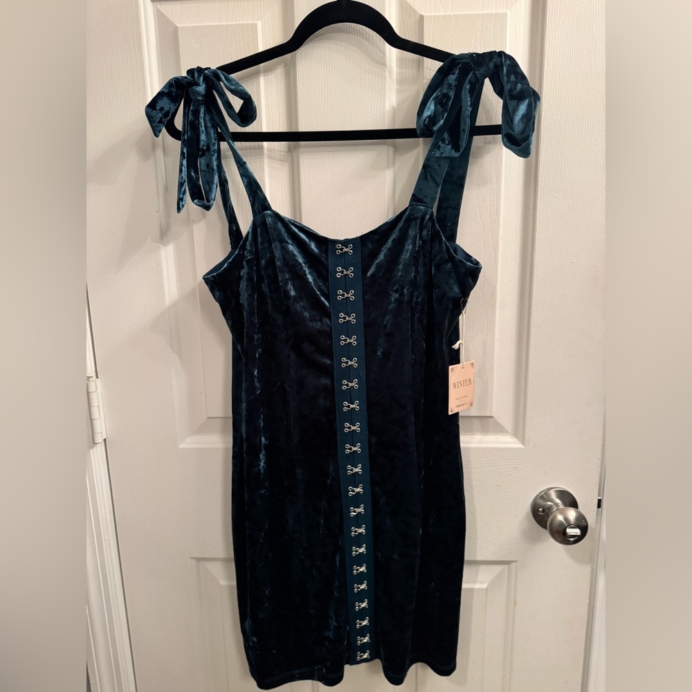 Forever 21 Teal Velvet Dress